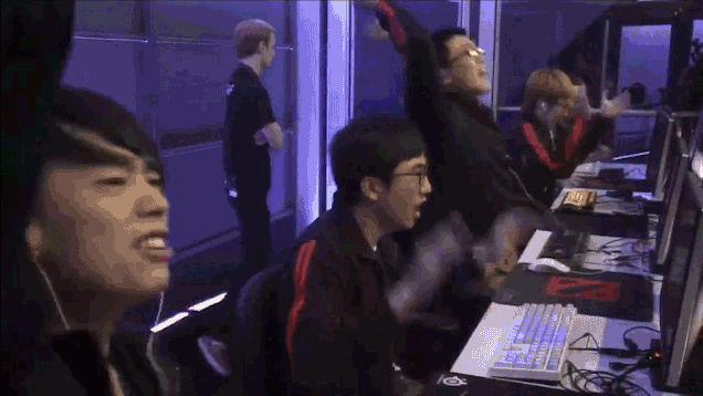 Festejo en una competición de Dota 2