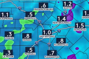 San Antonio Texas lluvias frente frío