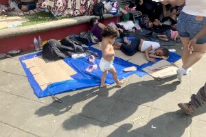 Niños en la caravana