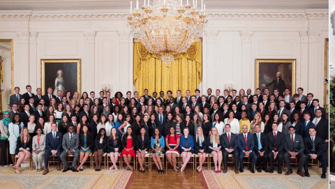 Pasantes Trump y Obama