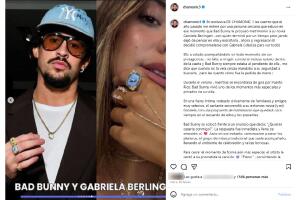Bad Bunny y Gabriela Berlingeri tendrían un anillo igual