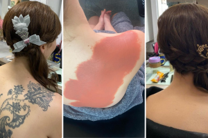 Actriz Eloise Bridgerton tatuaje espalda