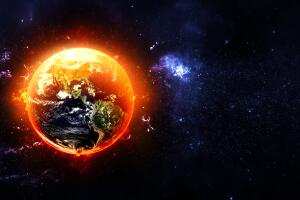 Tierra con calentamiento global