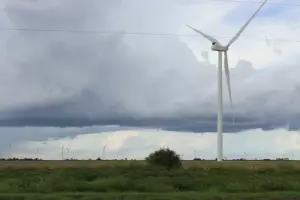 A windmill stands near the border of Starr and Hidalgo counties. 