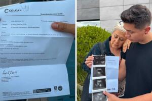 Alina Lozano y Jim Velásquez muestran la carta médica