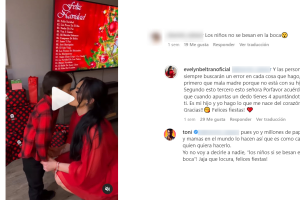 Evelyn Beltrán hijo beso