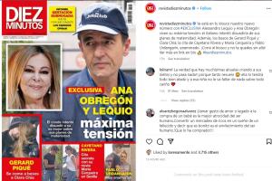 La revista Diez Minutos reportó que Piqué y Clara Chía "se comía a besos".