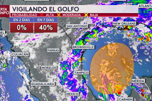 Vigilan posible sistema tropical en el Golfo: hay 40% de probabilidad de desarrollo