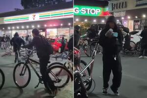 Adolescentes en bicicleta saquean nuevamente un 7-Eleven en West Los Ángeles