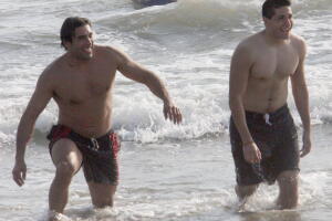 Eduardo Yáñez y su hijo