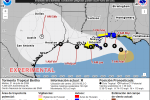 posible trayectoria tormenta tropical bertha eeuu