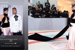 JLo acudió a la Met Gala 2023 junto con su 'coach' vocal Stevie Mackey.