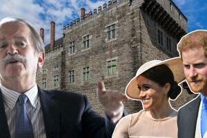 Don Duarte Pío, duque de Braganza y el príncipe Harry y Meghan Markle