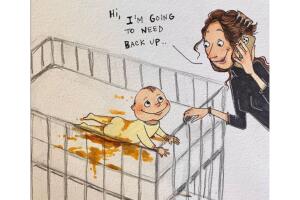 Ilustración de Amanda Oleander sobre la maternidad y la llegada de un nuevo bebé