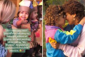 Niña reconoce a su mamá adoptiva y su tierna reacción cautiva a Internet: “Ojitos de amor”