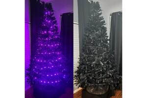 Árbol de Navidad negro con luces