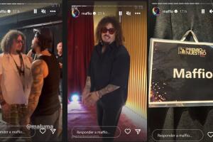 Maffio se encontró con Maluma en los pasillos de Miami-Dade Arena en las horas previas al inicio de Premio Lo Nuestro 2023. 