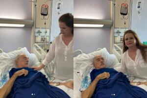 Andrés García dio a conocer que fue hospitalizado a través de estas fotos junto a su esposa Margarita Portillo. 