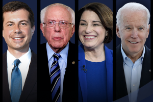 Los siete principales candidatos demócratas que participaron en el décimo debate en Charleston, Carolina del Sur.