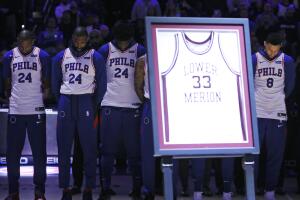 Ben Simmons, Joel Embiid, Kyle O'Quinn, Al Horford
