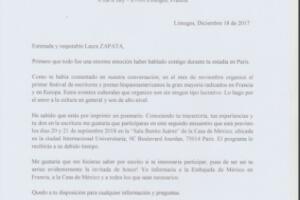 Carta a Laura Zapata