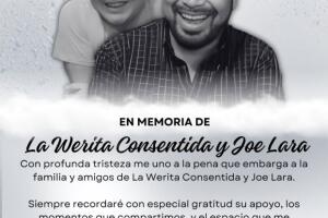 Paty Navidad lamenta la muerte de La Werita Consentida y Joe Lara