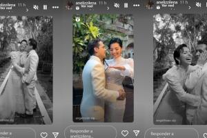 Las nuevas imágenes de la boda de Nodal y Ángela Aguilar fueron replicadas por Aneliz Álvarez, madre de la cantante.