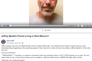 Captura de pantalla de Facebook tomada el lunes 12 de octubre de 2020.