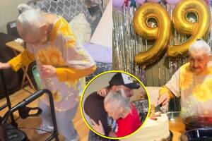 Abuelita se hace viral en TikTok al bailar a sus 99 años.