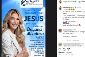 Dayana Mendoza también da conferencias en las que predica su fe.