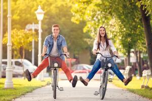 Andar en bici en pareja