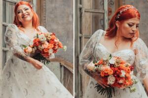 Fátima Alvizo vestida de novia