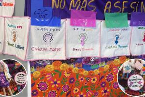 Altar del día de muertos para honrar a mujeres víctimas mortales de la violencia doméstica 