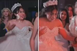 Invitados juegan broma pesada a quinceañera y rompe en llanto