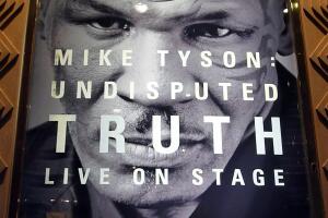 A poster of former boxing champion Mike