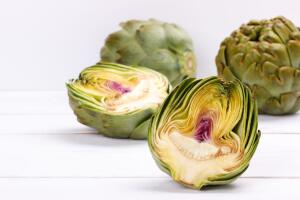 Ripe organic artichokes