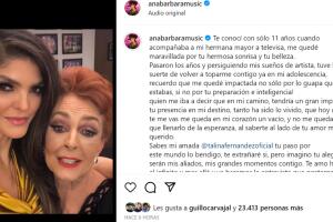 Ana Bárbara dedicó una emotiva carta a Talina Fernández tras la repentina muerte de la presentadora.