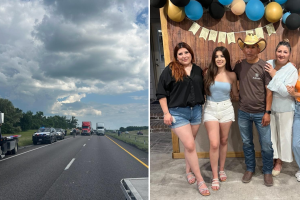 choque Texas familia hispana I-45
