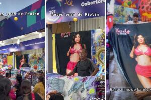 Usuarios de TikTok captaron en video los cobertores de Karely Ruiz en una feria mexicana
