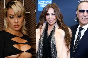 Leslie Shaw dice que no quiere hablar con Thalía sobre la polémica con Tommy Mottola. 