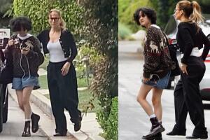 Así fue captada JLo dejando a su hija Emme en casa de Jennifer Garner.  