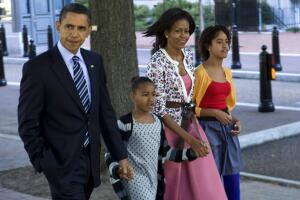 President Obama And Family Attend Church