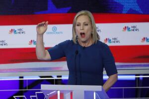 Senator Kirsten Gillibrand speaks during the second night of the first U.S. 2020 presidential election Democratic candidates debate in Miami, Florida, U.S.