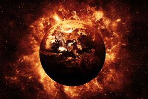 Tierra envuelta en fuego