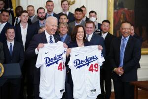 US-POLITICS-BIDEN-DODGERS