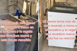 Joven le regala una lavadora a su mamá y a esta no le gustó.