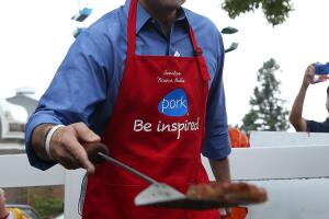 Marco Rubio durante picnic familiar en Iowa