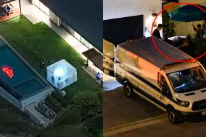 Matthew Perry fue hallado en el jacuzzi de su casa la tarde en que murió a los 54 años. En la foto se aprecia que en la piscina tenía un adorno luminoso con la figura de Batman, personaje que él admiraba. 