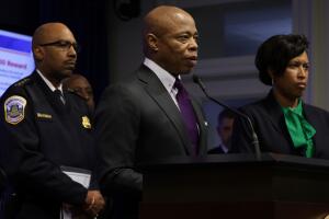 NYC Mayor Eric Adams And DC Mayor Muriel Browser Address Recent Shootings Of Homeless People