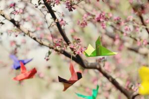 grullas de papel 